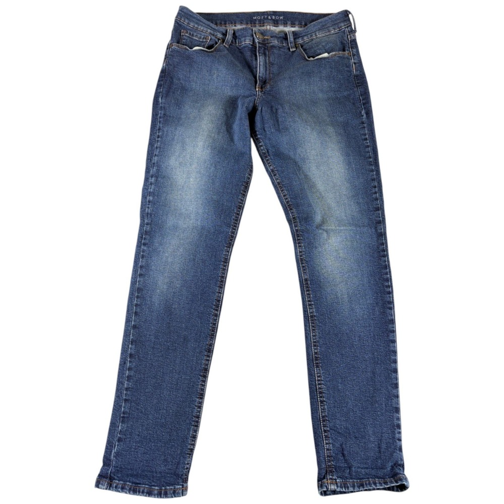 Mott & Bow Boyfriend Jeans Womens 29 Blue Denim Relaxed Stretch Midrise W29 L32